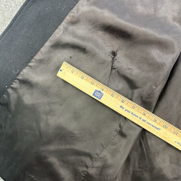 Vintage Coat Woman Large Black Long Trench Union Made in USA Miss New Yorker - Picture 6 of 15